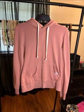 Reflex Women’s Crewneck Hoodie in Dusty Rose with White Drawstrings